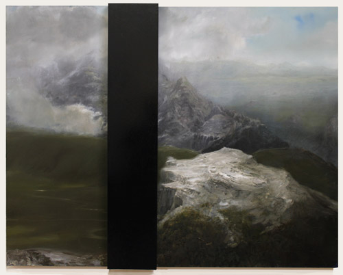 „Im Gebirge“, 2012, Öl und Lack auf Holz, 103 x 130 cm